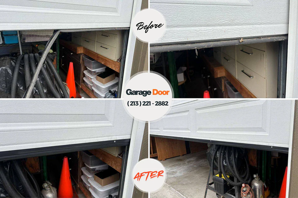 Before and after: garage door repair Carolina Forest, SC